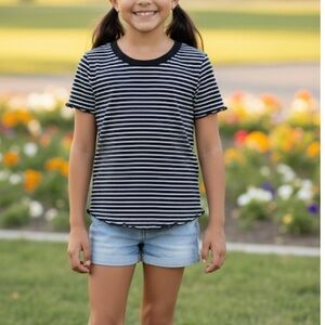 Heart Hips Monochrome Striped Top